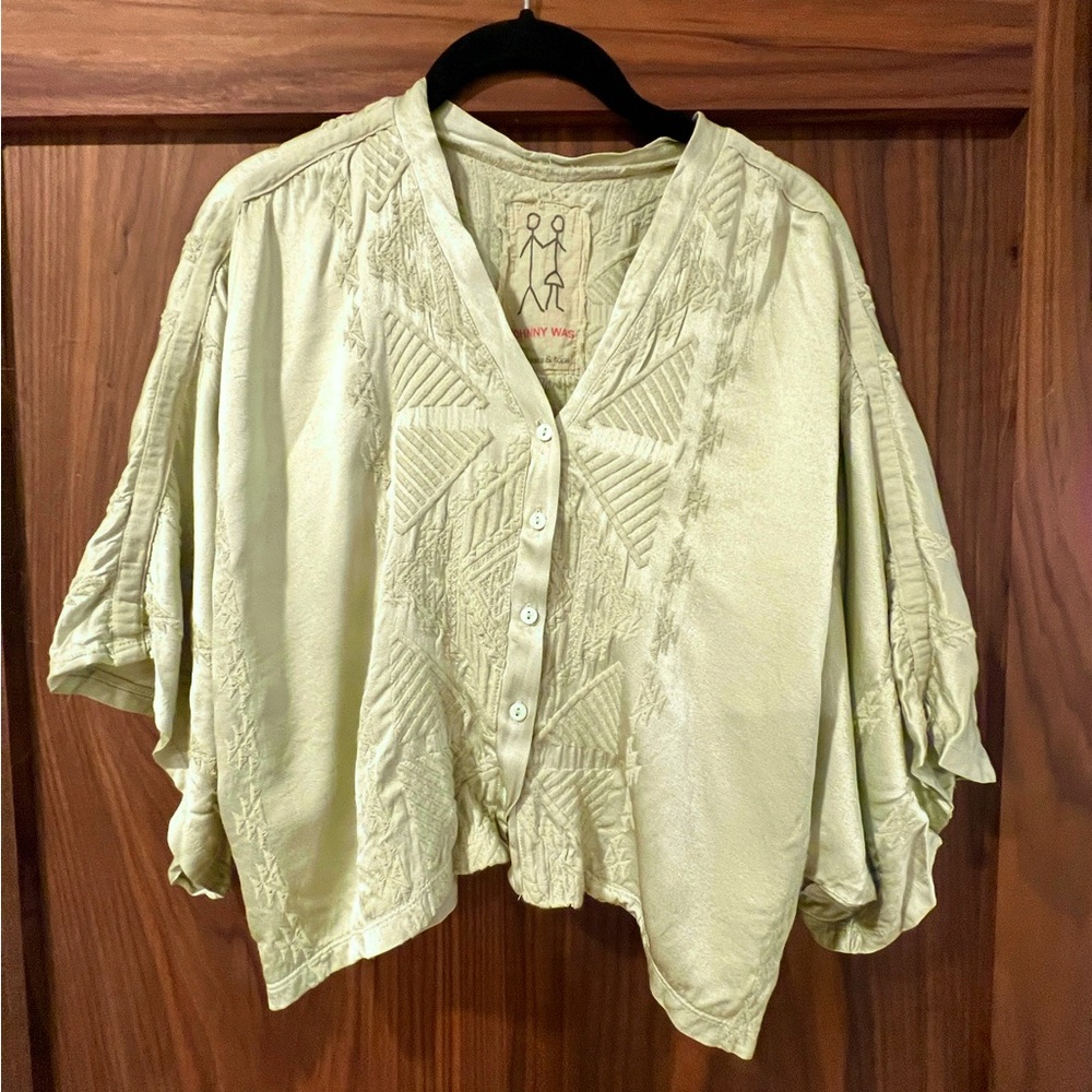 Light Green Embroidered Women's Top